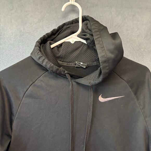 Nike Dri Fit Hoodie Mesh Lined Hood Pullover Embroidered Logo Swoosh Jumper - Picture 9 of 12